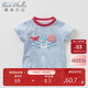 davebella戴維貝拉兒童童裝男童夏裝薄款T恤兒童寶寶短袖休閑上衣海洋印花130cm