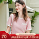 百圖betu女裝夏新款T恤法式小香風(fēng)溫柔甜美圓領(lǐng)短袖T恤女2305T24 粉紅 M