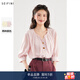 詩(shī)凡黎（‘S EIFINI）詩(shī)凡黎襯衫法式氣質(zhì)襯衣女2024春夏新款圓領(lǐng)紐扣褶皺通勤燈籠袖 粉色 S 建議80-105斤選擇
