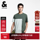 杰克·瓊斯（JACK&JONES）25年男裝純棉短袖t恤男士夏季薄款潮流撞色拼接休閑小眾個(gè)性半袖 E03百里香綠 XL