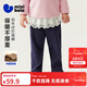 迷你巴拉【內里加絨】女童寶寶打底褲冬季親膚保暖仿牛仔褲子 牛仔深藍88301 100