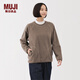 MUJI女式 抓絨 套頭衫 女士衛衣女款 25年冬季 女裝上衣 BB2T5C5A 深咖啡色 L (165/88A)