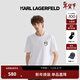 Karl Lagerfeld【100%棉】卡爾拉格斐男裝老佛爺2025新款夏季男士短袖T恤上衣 白色 L （50）