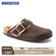 BIRKENSTOCK勃肯德國進(jìn)口男款牛皮革Boston shearling毛毛拖鞋 棕色常規版1023325 41  （偏小，建議大一碼）