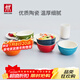 雙立人（ZWILLING）碗陶瓷碗套裝家用湯碗面碗防滑多用碗家用餐具套裝 彩虹碗6件套