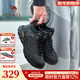 駱駝（CAMEL）男鞋冬季加絨保暖戶(hù)外登山鞋厚底增高防滑舒適徒步運動(dòng)鞋子男 G13W379077 黑色 42