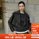 艾諾絲雅詩(shī)【商場(chǎng)同款】春秋季新品大翻領(lǐng)截短式風(fēng)衣夾克短外套女40821050 石墨灰 M