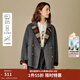 茵曼（INMAN）2025冬季女裝新款格雷系格紋西裝領(lǐng)雙面呢大衣雙排扣毛呢外套 灰色 M