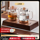 茶皇子（CHAHUANGZI）全自動(dòng)雙壺底部上水電熱水壺嵌入式燒煮茶臺燒水壺一體機蒸汽噴淋式煮茶器電茶爐 1.2L 煮茶款+實(shí)木茶座框（茶桌擺放力推）