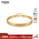 FENS珠寶【新年禮物】  18K金手鐲空氣感編織手鐲女生日禮物 18K金 單股空氣感編織手鐲
