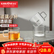 金灶（KAMJOVE）玻璃水杯耐熱小品茗杯加厚功夫茶杯茶具家居泡茶小杯帶把花茶杯 透明款 80ml 4只