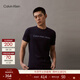 Calvin KleinJeans夏季男女情侶中性休閑年輕多色ck印花修身打底短袖T恤上衣 CHW-深邃藍 M （推薦130-145斤）