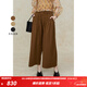 茶·愫【東方文藝】puretea茶愫重工打攬寬松休閑褲女府綢棉質(zhì)夏季新款 駝色 L