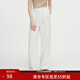 范思藍恩時(shí)髦通勤直筒工裝褲2024秋季新款高腰顯瘦休閑褲女13158 香草白 S