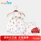 優(yōu)奇嬰兒夏裝女寶寶可愛(ài)吊帶兩件套夏季薄款純棉冰絲無(wú)袖背心短褲套裝