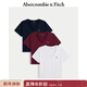 Abercrombie & Fitch經(jīng)典小麋鹿圖案女裝25秋季美式3件裝棉質(zhì)V領(lǐng)短袖T恤139-6063 多色組合裝 L (165/104A)