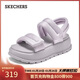 斯凱奇（Skechers）涼鞋女士秋季厚底百搭運動(dòng)涼拖鞋女鞋外穿軟底可頌鞋120043