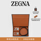 Zegna杰尼亞皮帶商務(wù)通勤雙面腰帶/皮帶禮盒3.5CM寬 黑色/深棕色 110cm（3尺3）