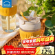 樂(lè )扣樂(lè )扣（LOCK&LOCK）咖啡杯耐熱玻璃水杯子男女學(xué)生便攜式雙飲吸管杯隨手杯350ML黃色