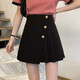 高腰不規則短裙女2026春夏季新款百搭顯瘦A字半身裙西裝百褶裙子 6693黑色【不規則短裙】 XL 推薦【115-125斤】