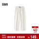 森馬（Semir）森柔牛仔丨牛仔褲女抓毛闊腿褲2025冬季顯腿長(cháng)拖地褲109725124002