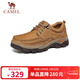駱駝（CAMEL）磨砂牛皮男士工裝大頭休閑皮鞋 G13A307163 駝色 42 