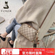 金狐貍（FOXER）女士包包女包大容量單肩斜挎包手機包老花媽媽包生日禮物送女友