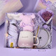 斐禮物飾實(shí)用生日禮物女生送朋友閨蜜伴手禮女伴娘公司員工結婚禮盒保溫杯 漸變紫陶瓷杯+杯墊+遮陽(yáng)傘+小熊毛巾 450ml 紫色漸變禮盒送小花束