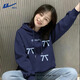 回力衛衣女春秋款2026新款爆款藏青色連帽衫小個(gè)子韓系慵懶松弛感上衣