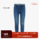 little MO&Co.童裝秋裝新款女童彈力修身牛仔褲長(cháng)褲KBD3JEN025 牛仔藍色 130 130/56