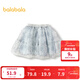 巴拉巴拉童裝女童短裙公主印花網(wǎng)紗裙秋季蓬蓬裙甜美洋氣兒童裙子 灰藍色調00328 140