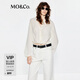 MO&Co.襯衣2025夏新品桑蠶絲條紋肌理扭結短款清透襯衫