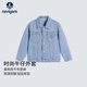 NAVIGARE意大利小帆船童裝兒童牛仔外套簡(jiǎn)約經(jīng)典中大童舒適上衣5 休閑外套淺藍 165