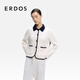 ERDOS 26早春精紡翻領(lǐng)襯緯小香風(fēng)通勤上衣女棉服外套 白 M 165/84A