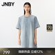 JNBY/江南布衣25夏新品連衣裙水洗A型短袖寬松休閑通勤5P4G10440 958/牛仔淺藍 L