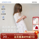 愛(ài)慕兒童（AIMER KIDS）女童新品3A抗菌春夏家居服兒童睡裙五分袖/七分袖女童睡衣奶皮衣 萌兔花園AK144E301 130