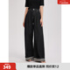 ELLE法式黑色休閑牛仔褲女2025秋季新款高腰顯瘦小個(gè)子通勤闊腿褲 牛仔黑 M