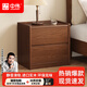 中偉實(shí)木床頭柜小型臥室床邊柜2025新款收納柜儲物柜整裝即用 胡桃色