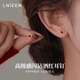 LnieerS999足銀針酒紅色圓形耳釘女養耳洞耳環(huán)2025新款本命年過(guò)年耳飾 紅色小圓餅耳釘【999足銀針】