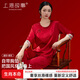 上海故事新中式國風(fēng)本命年禮物實(shí)用送老婆媽媽長(cháng)輩紅色睡衣女秋季高端提花 中國紅【帶胸墊防凸點(diǎn)】禮盒裝 2XL 【推薦體重140-160斤】