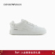 EMPORIO ARMANI/阿瑪尼官方旗艦【新年禮物】新款男厚底小白鞋休閑運動(dòng)板鞋冬季 U0011-米白色 43