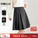 尚都比拉半身裙女裝秋冬新款學(xué)院風(fēng)百褶裙小個(gè)子簡(jiǎn)約A字短裙