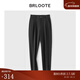 巴魯特【加絨加厚】休閑褲男保暖褲子男士松緊腰直筒褲冬季休閑長(cháng)褲男 黑色 M