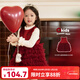 LUSON小O寶童裝 寶寶新年紅色蓬蓬裙女2026女童過(guò)年絲絨拜年背心公主裙 背心連衣裙 100