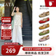 他她TATA女鞋25秋淺口單鞋蝴蝶結瑪麗珍芭蕾羊皮鞋子YRT03CQ5綠/棕 36