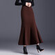 魚(yú)尾裙半身裙長(cháng)裙裙子冬季新款厚款保暖氣質(zhì)休閑裙女顯瘦半身長(cháng)裙 安可拉紅 M 2尺 27碼