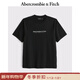 Abercrombie & Fitch男裝25秋季美式百搭經(jīng)典LOGO棉質(zhì)套頭圓領(lǐng)短袖T恤上衣175-5130 黑色 L (180/108A)