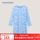舒雅（Schiesser）女士圓領(lǐng)純棉印花短裙連衣裙家居服睡裙E1/23211D 粉藍 2XL