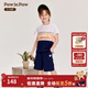 PawinPaw【全棉】卡通小熊童裝夏季男女寶寶拼接短袖套裝 Navy藏青色/59 120 cm