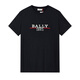 巴利（BALLY）男士時尚潮牌經典大牌LOGO純棉短袖T恤 603086 05021 黑色 F000（偏大1碼） M